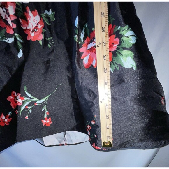 B Smart Mini Dress Black Floral Lined Tule Juniors Size 15 - Picture 5 of 6